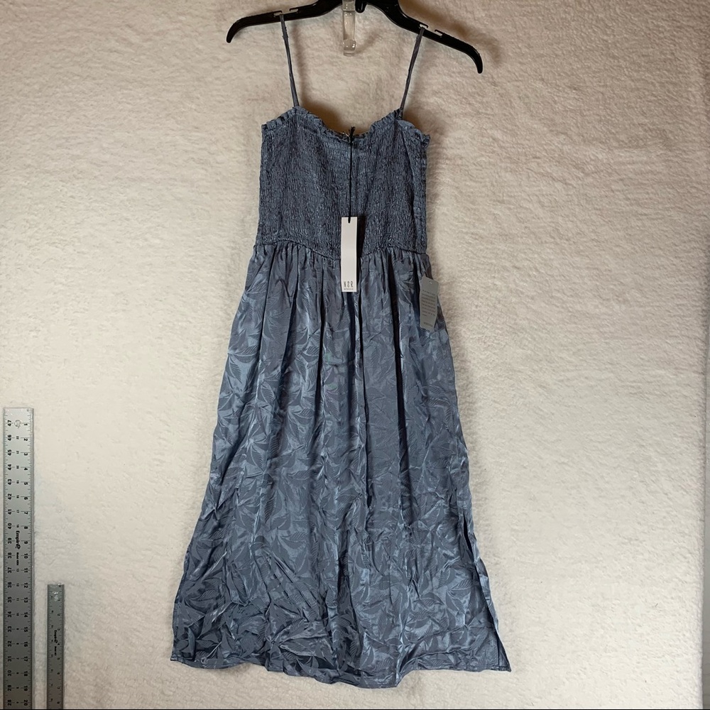 NWT NSR Sara Smocked Spaghetti Strap‎ midi dress small NWT 4726